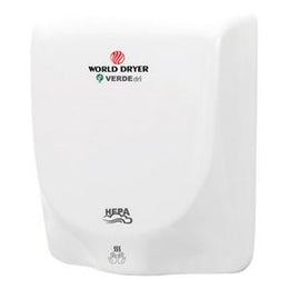 World Dryer VERDEdri Q-974A  High Speed Hand Dryer - White Aluminum - ADA Compliant - Surface Mount